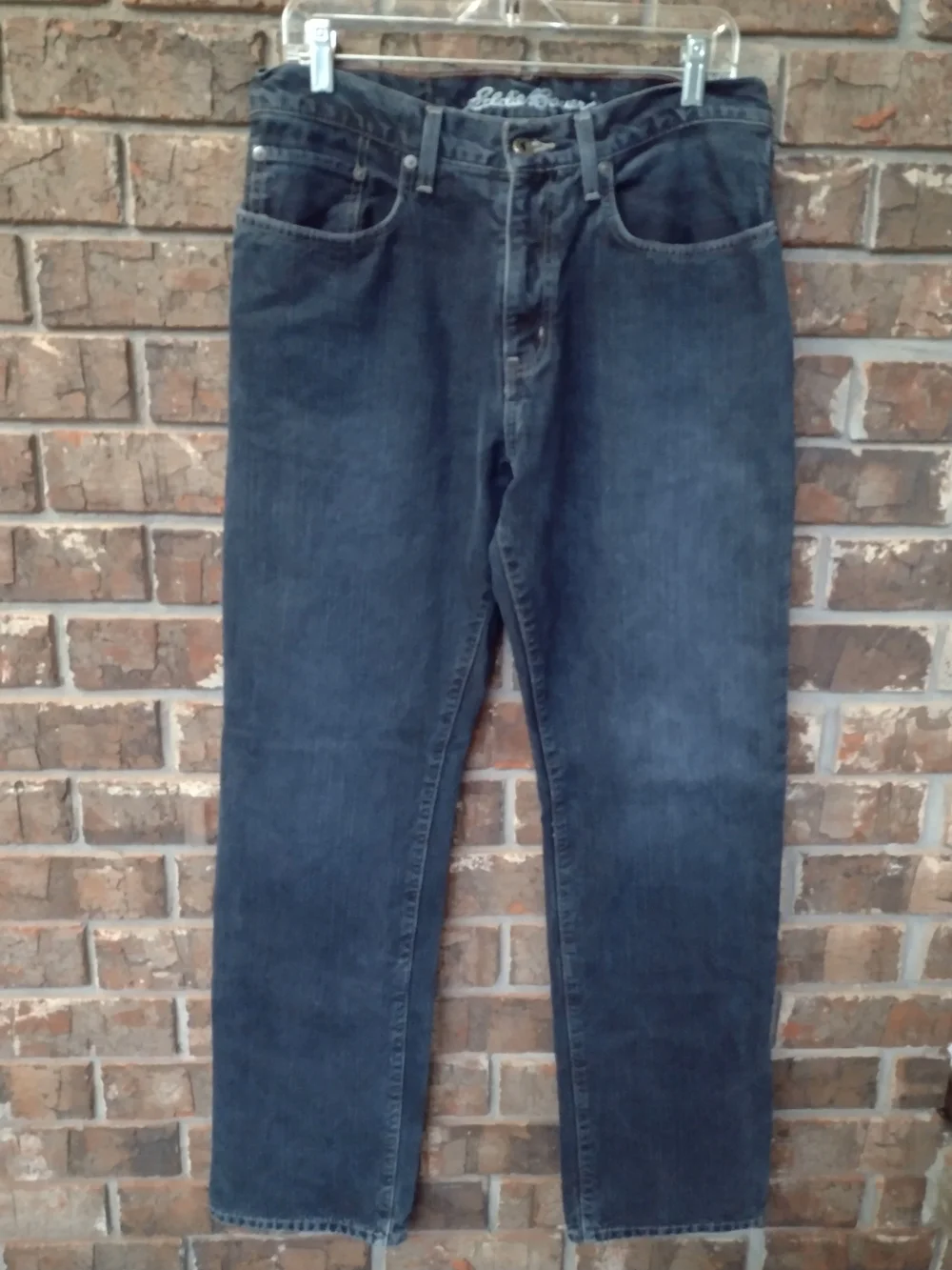Eddie Bauer Jeans Men's 32X34 Buffalo Plaid Flannel Lined Relaxed Specially Dyed
